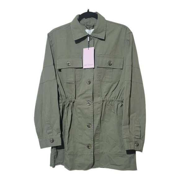 Avec Les Filles Green Cotton Twill Military Jacket Womens Size XS New MSRP $109 - Picture 7 of 11